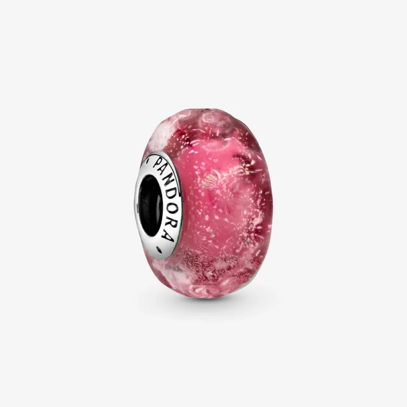 (image for) PANDORA Wavy Fancy Pink Murano Glass Charm - 798872C00 - Product Image