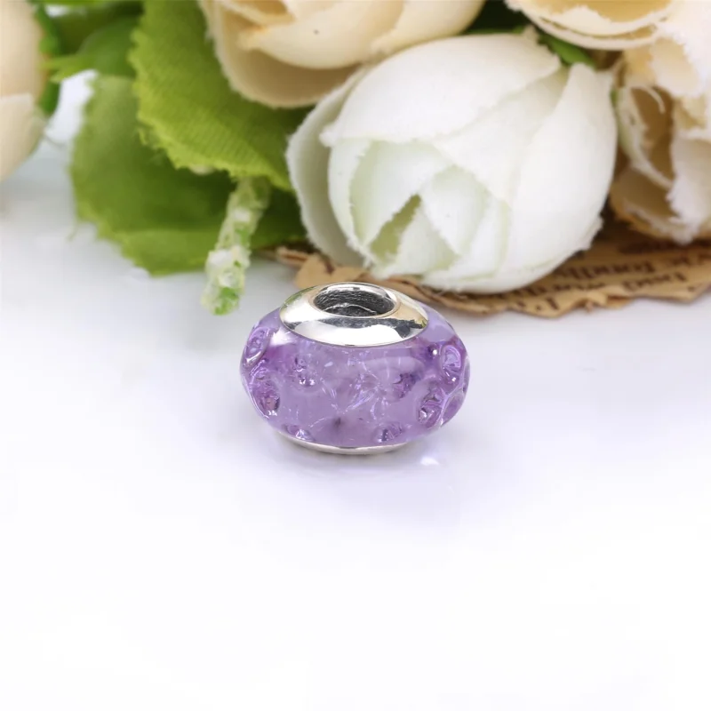 (image for) PANDORA Wavy Lavender Murano Glass Charm - 798875C00 - View 5