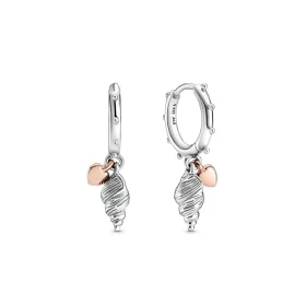 Summer 2020 PANDORA Rose Heart and Conch Shell Hoop Earrings - 289000C00