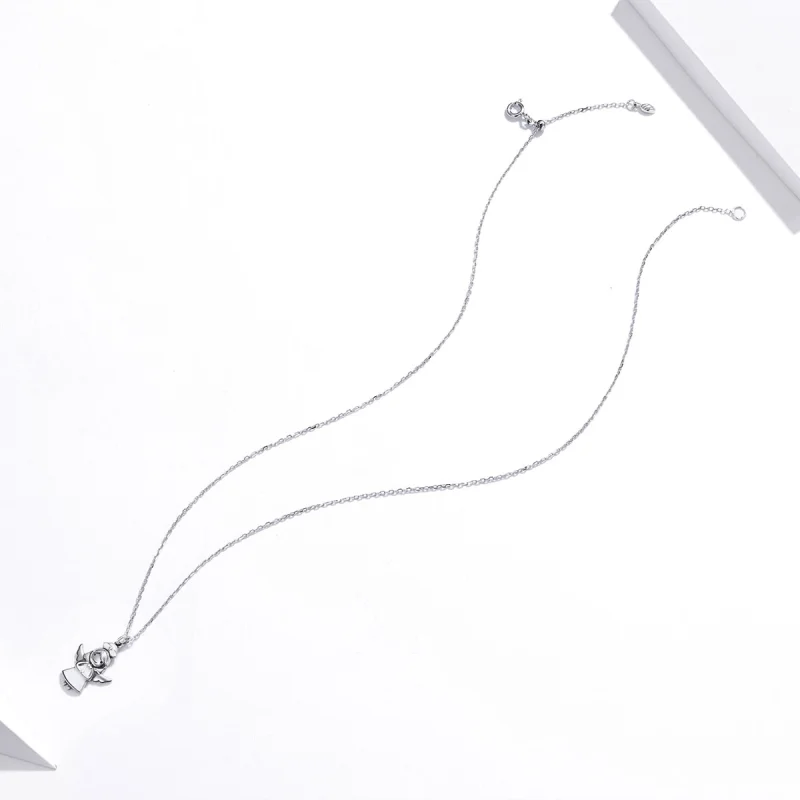 (image for) Pandora Style Angel In White Pendant Necklace - SCN425 - View 4