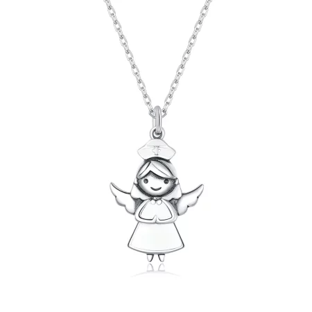 Pandora Style Angel In White Pendant Necklace - SCN425 Pandora Style Angel In White Pendant Necklace - SCN425