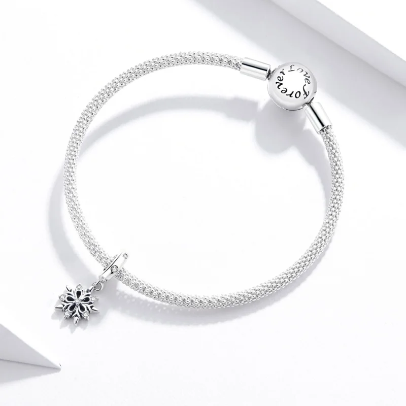 (image for) Pandora Style Crystal Snowflake Dangle - SCC1649 - View 3