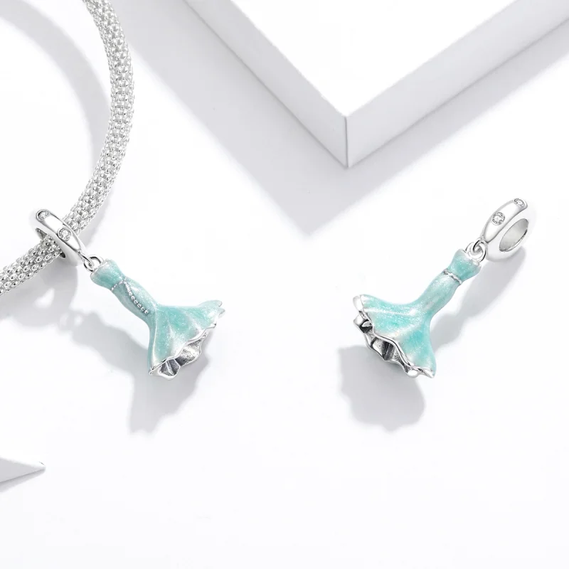 (image for) Pandora Style Fishtail Skirt Charm - SCC1647 - View 4