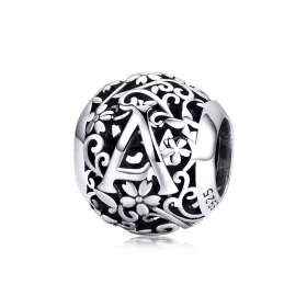 Pandora Style Openwork Flower Letter A Charm - SCC1444-A Pandora Style Openwork Flower Letter A Charm - SCC1444-A