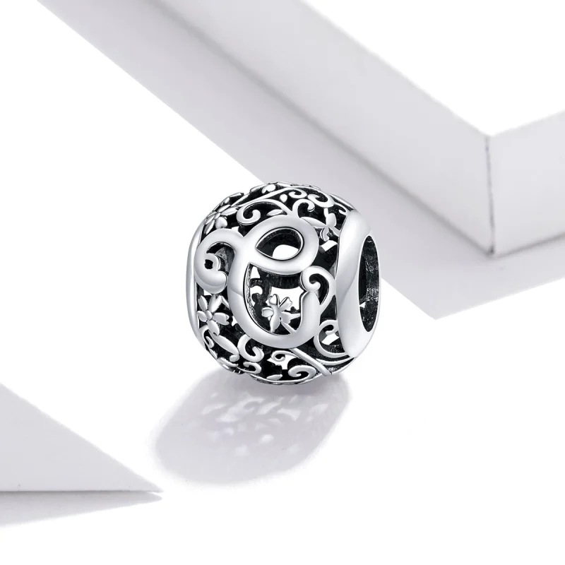 (image for) Pandora Style Openwork Flower Letter C Charm - SCC1444-C - View 2