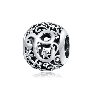 (image for) Pandora Style Openwork Flower Letter C Charm - SCC1444-C 