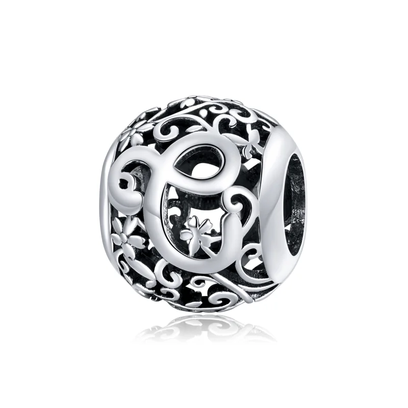 (image for) Pandora Style Openwork Flower Letter C Charm - SCC1444-C - Product Image