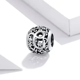 Pandora Style Openwork Flower Letter C Charm - SCC1444-C Pandora Style Openwork Flower Letter C Charm - SCC1444-C