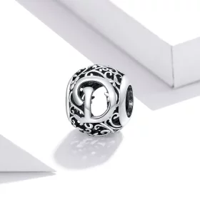 Pandora Style Openwork Flower Letter D Charm - SCC1444-D Pandora Style Openwork Flower Letter D Charm - SCC1444-D