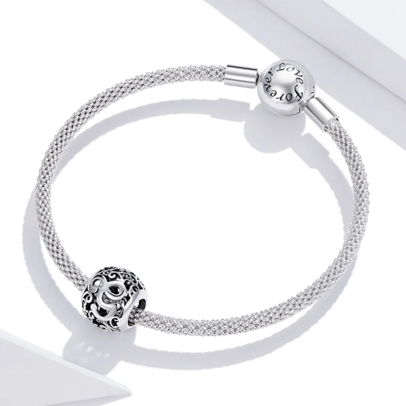 (image for) Pandora Style Openwork Flower Letter G Charm - SCC1444-G - View 3