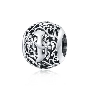 (image for) Pandora Style Openwork Flower Letter I Charm - SCC1444-I 