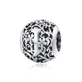 Pandora Style Openwork Flower Letter I Charm - SCC1444-I Pandora Style Openwork Flower Letter I Charm - SCC1444-I