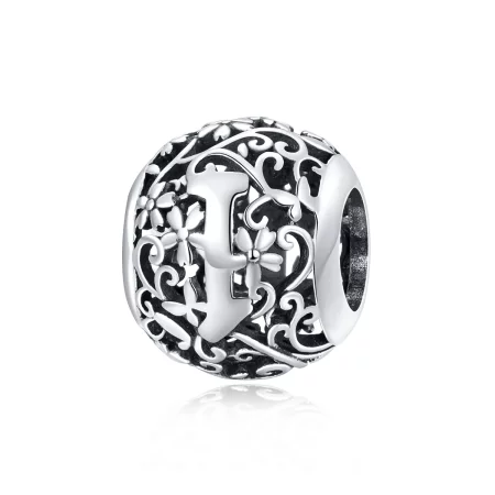 Pandora Style Openwork Flower Letter I Charm - SCC1444-I Pandora Style Openwork Flower Letter I Charm - SCC1444-I
