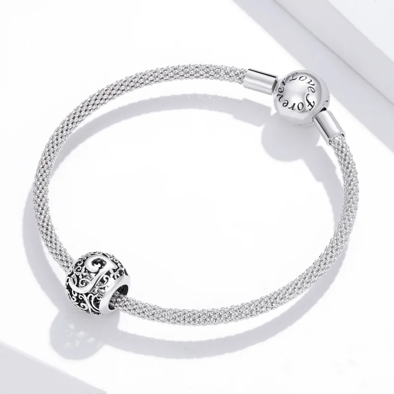 (image for) Pandora Style Openwork Flower Letter J Charm - SCC1444-J - View 3