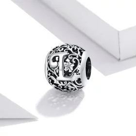 Pandora Style Openwork Flower Letter L Charm - SCC1444-L Pandora Style Openwork Flower Letter L Charm - SCC1444-L