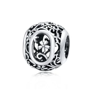(image for) Pandora Style Openwork Flower Letter O Charm - SCC1444-O 