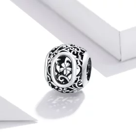 Pandora Style Openwork Flower Letter O Charm - SCC1444-O Pandora Style Openwork Flower Letter O Charm - SCC1444-O