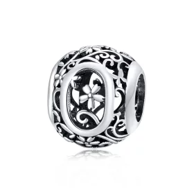 Pandora Style Openwork Flower Letter O Charm - SCC1444-O Pandora Style Openwork Flower Letter O Charm - SCC1444-O
