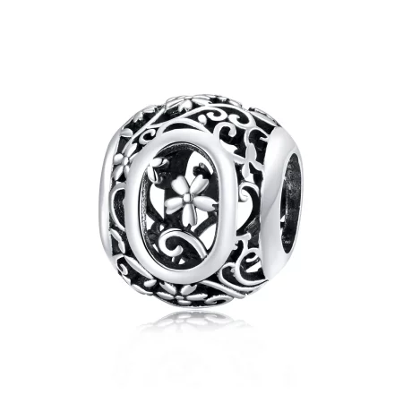 Pandora Style Openwork Flower Letter O Charm - SCC1444-O Pandora Style Openwork Flower Letter O Charm - SCC1444-O