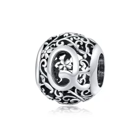 Pandora Style Openwork Flower Letter Q Charm - SCC1444-Q Pandora Style Openwork Flower Letter Q Charm - SCC1444-Q
