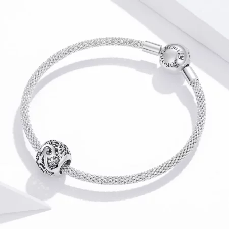 Pandora Style Openwork Flower Letter R Charm - SCC1444-R