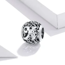 Pandora Style Openwork Flower Letter X Charm - SCC1444-X Pandora Style Openwork Flower Letter X Charm - SCC1444-X