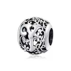 Pandora Style Openwork Flower Letter Y Charm - SCC1444-Y Pandora Style Openwork Flower Letter Y Charm - SCC1444-Y
