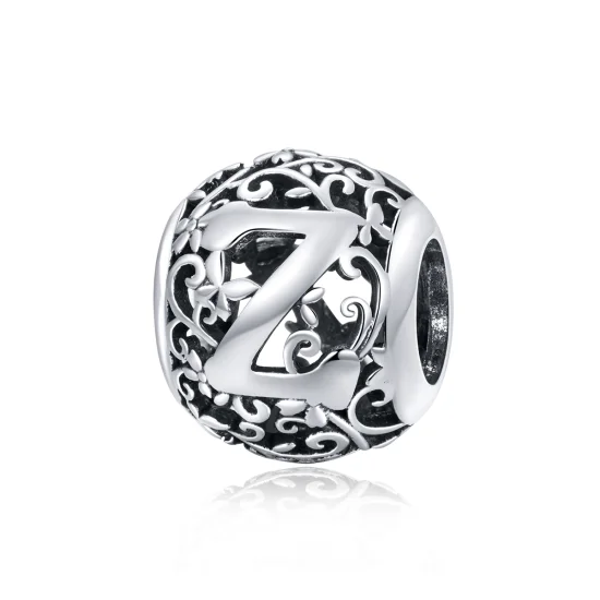 (image for) Pandora Style Openwork Flower Letter Z Charm - SCC1444-Z 