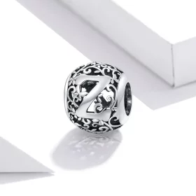Pandora Style Openwork Flower Letter Z Charm - SCC1444-Z Pandora Style Openwork Flower Letter Z Charm - SCC1444-Z