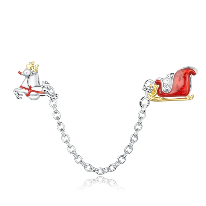 (image for) Pandora Style Santa's Sleigh Safety Chain - SCC1667 - Product Image