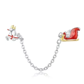 Pandora Style Santa's Sleigh Safety Chain - SCC1667 Pandora Style Santa's Sleigh Safety Chain - SCC1667