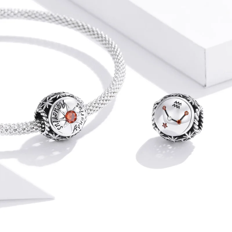 (image for) Pandora Style Shining Aquarius Charm - SCC1725-11 - View 3