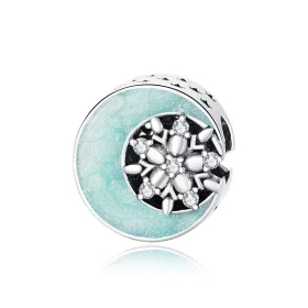 Pandora Style Snow & Moonlight Charm - SCC1653 Pandora Style Snow & Moonlight Charm - SCC1653