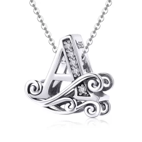 Pandora Style Sparkling Pavé Flower Letter A Charm - BSC030-A Pandora Style Sparkling Pavé Flower Letter A Charm - BSC030-A