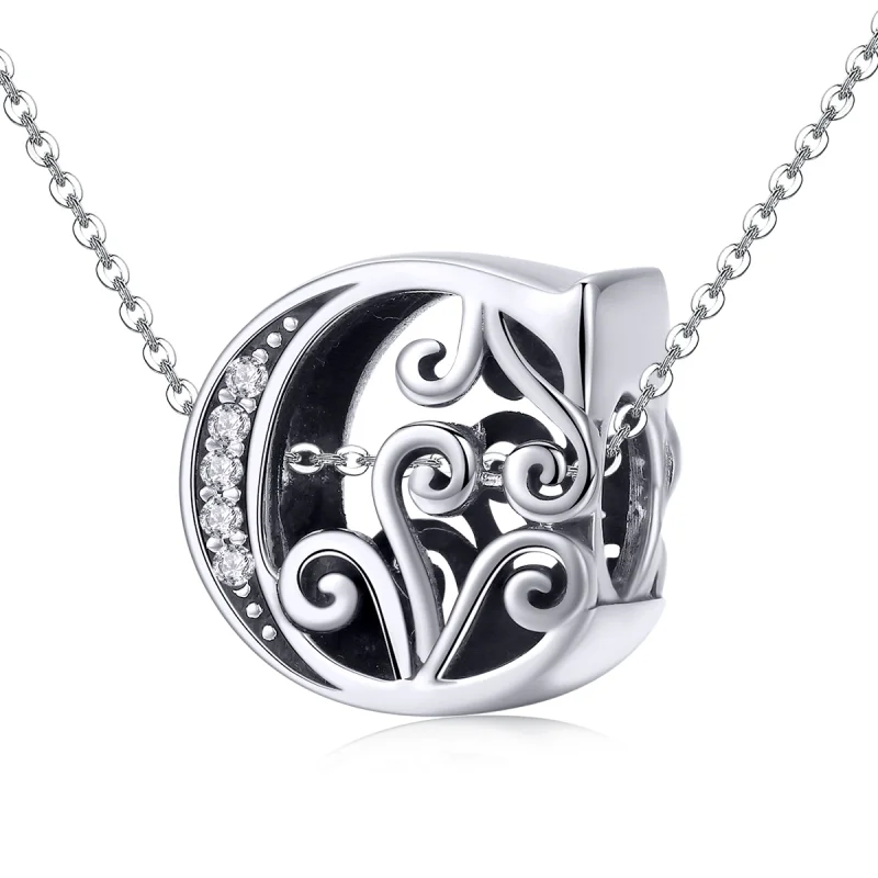 (image for) Pandora Style Sparkling Pavé Flower Letter C Charm - BSC030-C - View 2