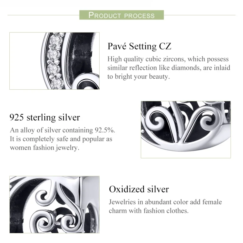 (image for) Pandora Style Sparkling Pavé Flower Letter C Charm - BSC030-C - View 6