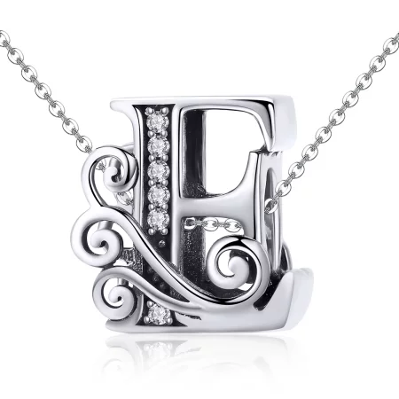 Pandora Style Sparkling Pavé Flower Letter E Charm - BSC030-E