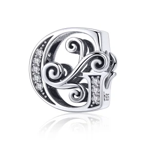 Pandora Style Sparkling Pavé Flower Letter G Charm - BSC030-G (image for) Pandora Style Sparkling Pavé Flower Letter G Charm - BSC030-G