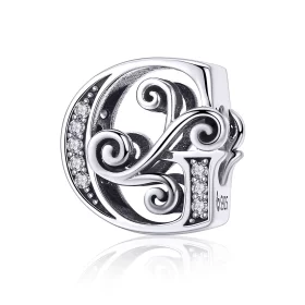 Pandora Style Sparkling Pavé Flower Letter G Charm - BSC030-G Pandora Style Sparkling Pavé Flower Letter G Charm - BSC030-G