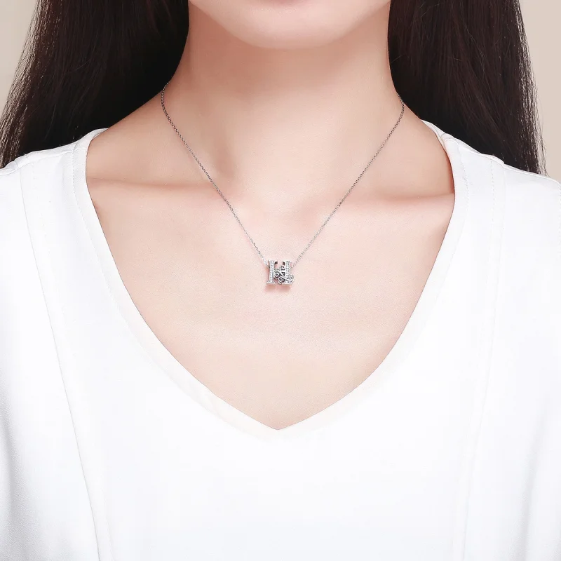 (image for) Pandora Style Sparkling Pavé Flower Letter H Charm - BSC030-H - View 5