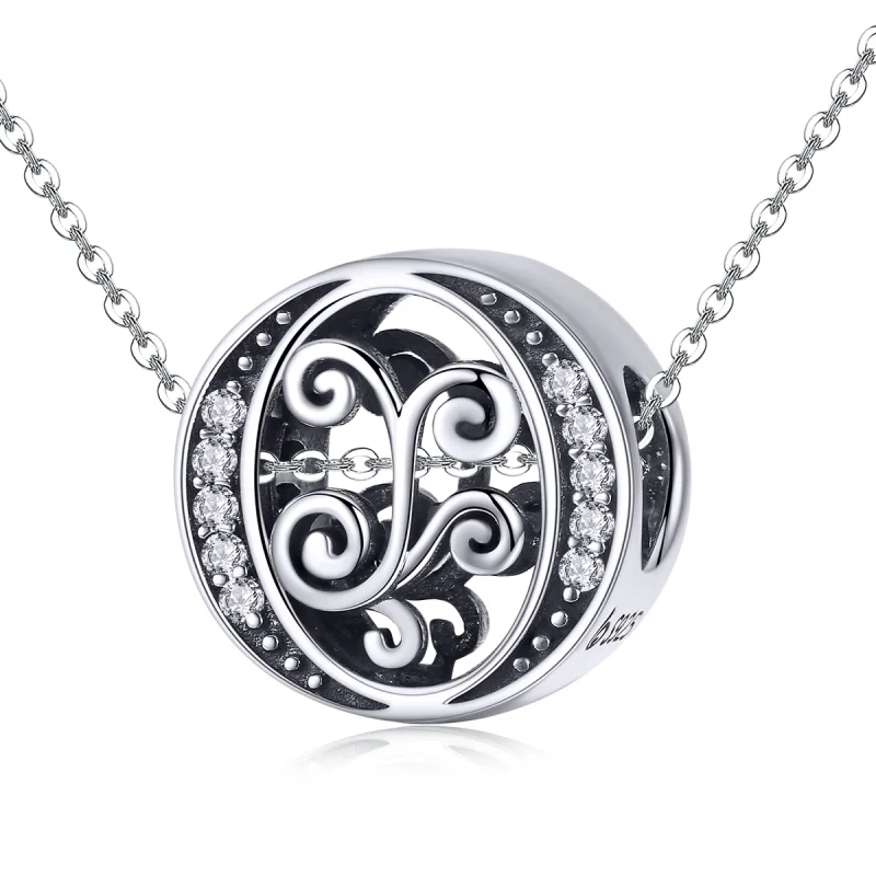 (image for) Pandora Style Sparkling Pavé Flower Letter O Charm - BSC030-O - View 2