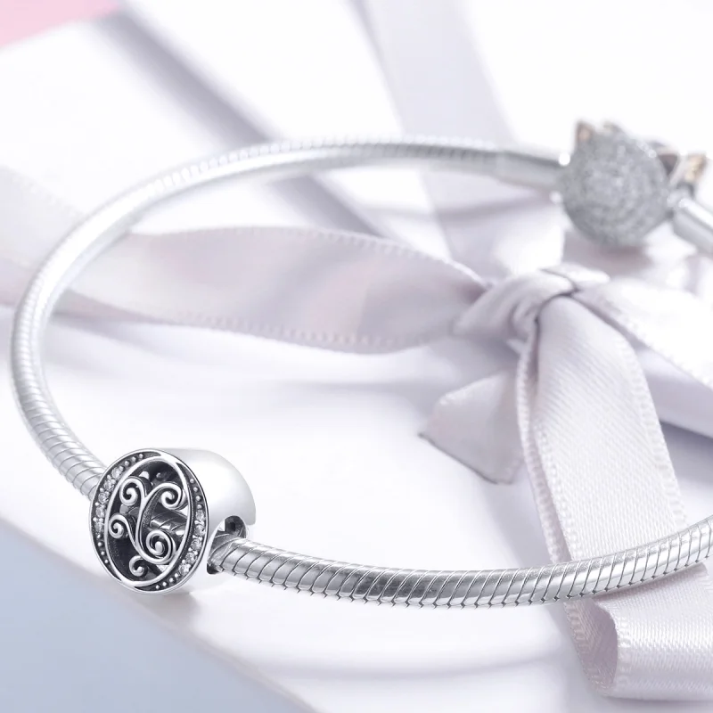 (image for) Pandora Style Sparkling Pavé Flower Letter O Charm - BSC030-O - View 3