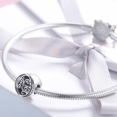 Pandora Style Sparkling Pavé Flower Letter O Charm - BSC030-O