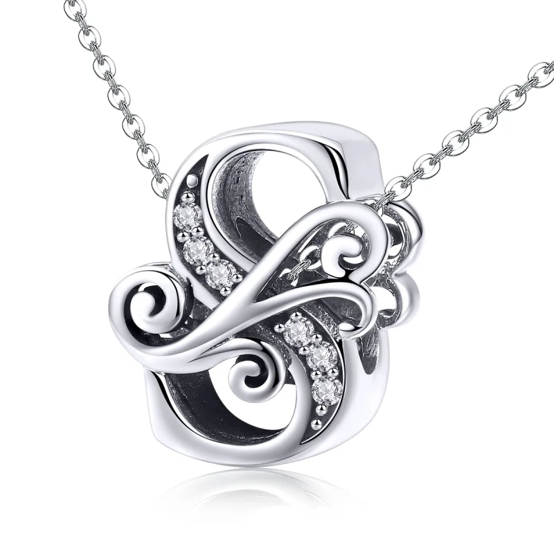 (image for) Pandora Style Sparkling Pavé Flower Letter S Charm - BSC030-S - View 2