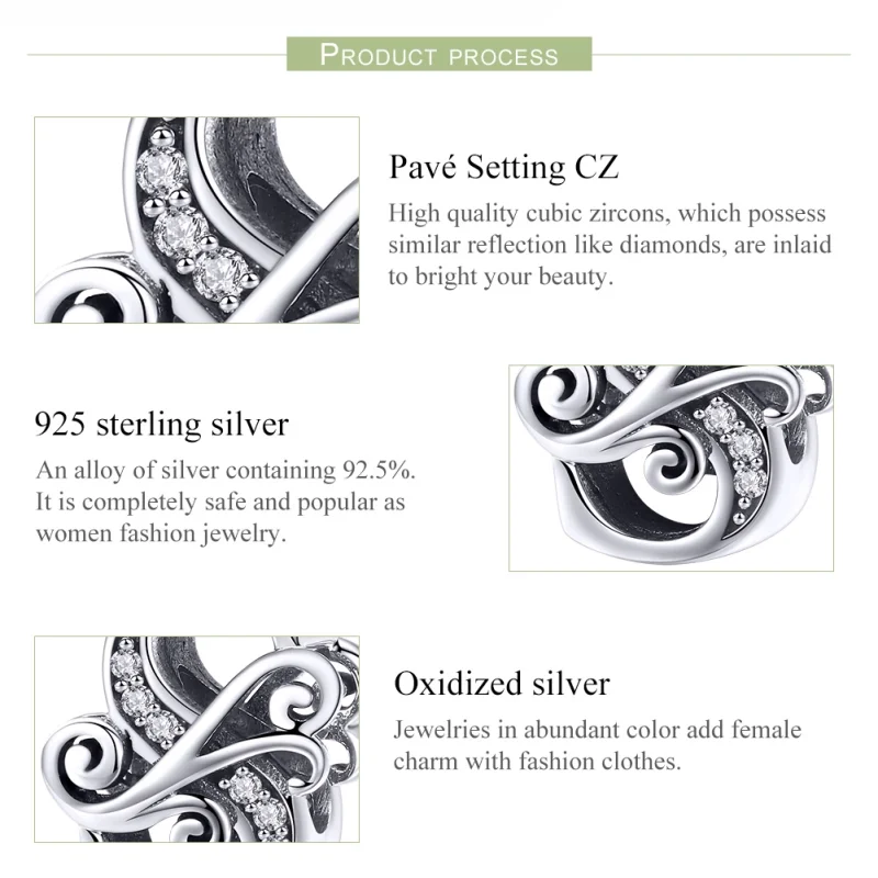 (image for) Pandora Style Sparkling Pavé Flower Letter S Charm - BSC030-S - View 6