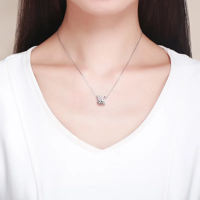 (image for) Pandora Style Sparkling Pavé Flower Letter W Charm - BSC030-W - View 5