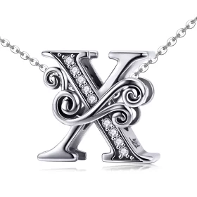 Pandora Style Sparkling Pavé Flower Letter X Charm - BSC030-X Pandora Style Sparkling Pavé Flower Letter X Charm - BSC030-X