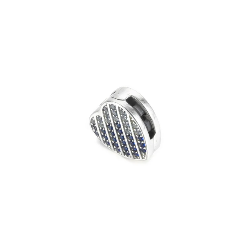 (image for) PANDORA Blue Pavé Heart Clip Charm - 799346C01 - View 2