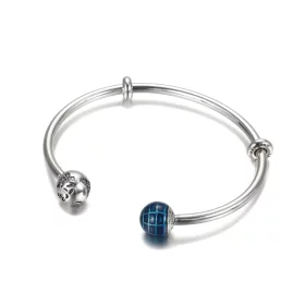 Pandora blue planet and globe open bangle - 599223C01 Pandora blue planet and globe open bangle - 599223C01