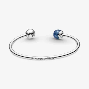(image for) Pandora blue planet and globe open bangle - 599223C01
